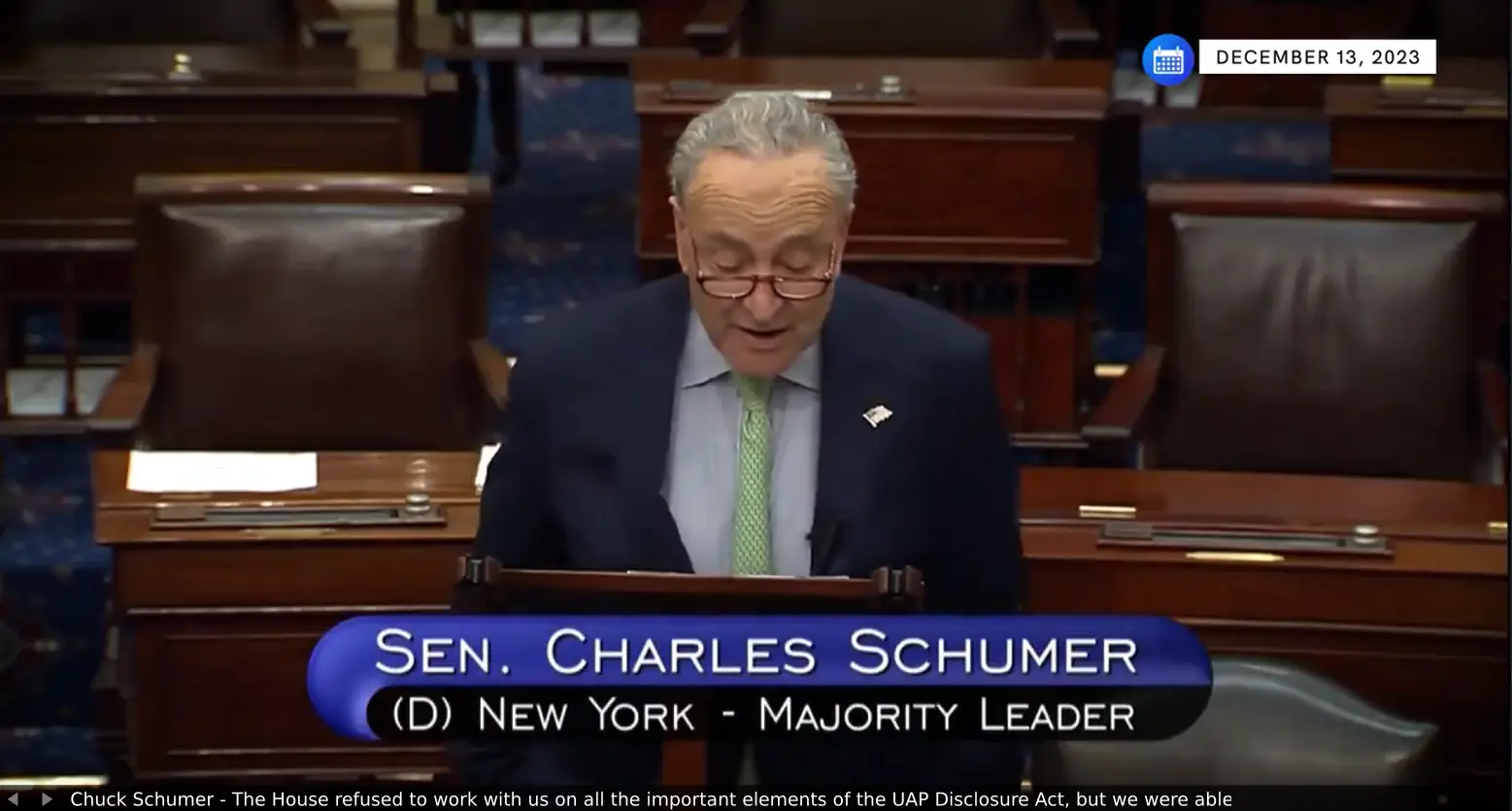 Senate Majority Leader Chuck Schumer speaking